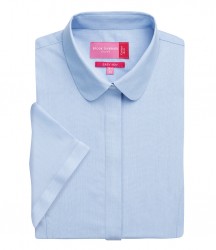 Image 3 of Brook Taverner Ladies Soave Short Sleeve Poplin Shirt