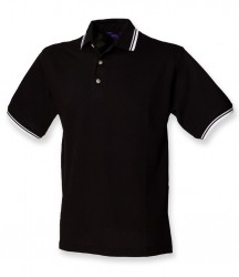 Image 2 of Henbury Contrast Double Tipped Cotton Piqué Polo Shirt