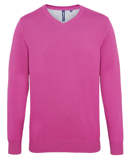 Men's Cotton Blend V-neck Sweater