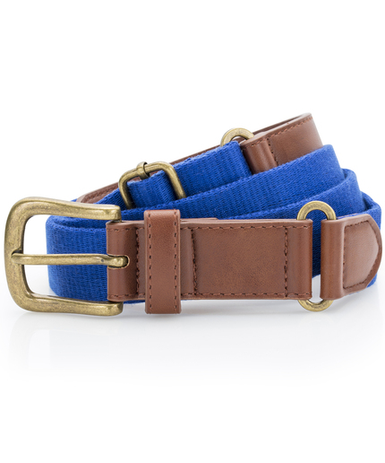 Faux Leather And Canvas Belt