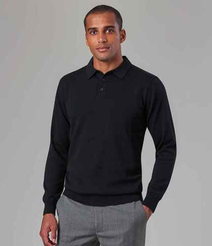 Brook Taverner Casper Knitted Long Sleeve Polo Shirt