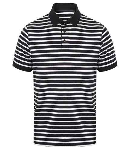 Front Row Striped Jersey Polo Shirt