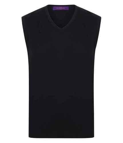 Henbury Lightweight Sleeveless Cotton Acrylic V Neck Sweater