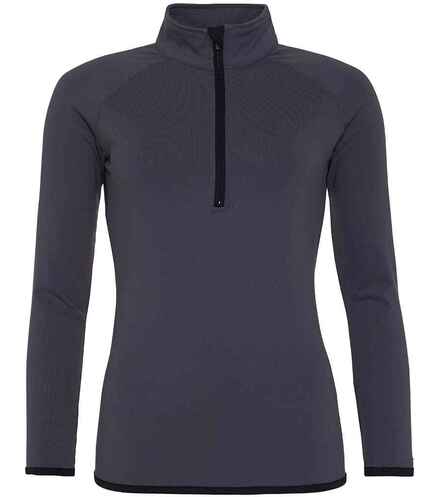 Ladies Cool Half Zip Sweat Top