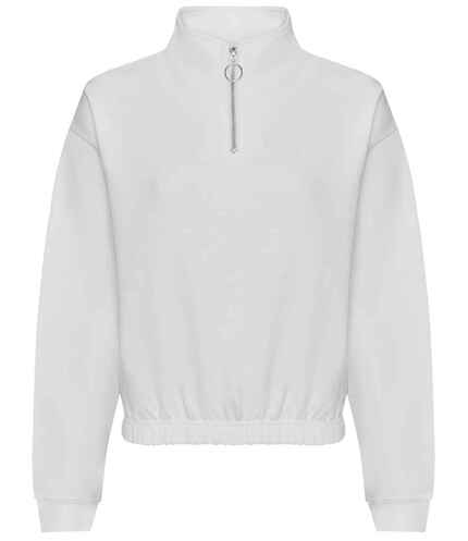 Ladies Cropped 1/4 Zip Sweatshirt