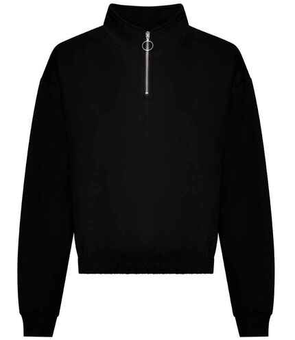 Ladies Cropped 1/4 Zip Sweatshirt