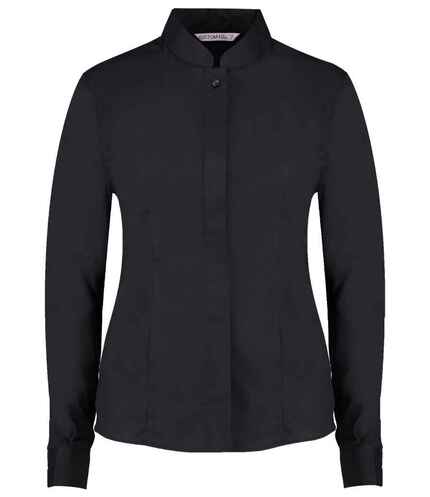 Kustom Kit Ladies Long Sleeve Tailored Mandarin Collar Shirt