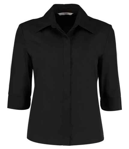 Kustom Kit Ladies 3/4 Sleeve Tailored Continental Shirt