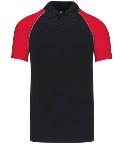 Kariban Baseball Cotton Piqué Polo Shirt