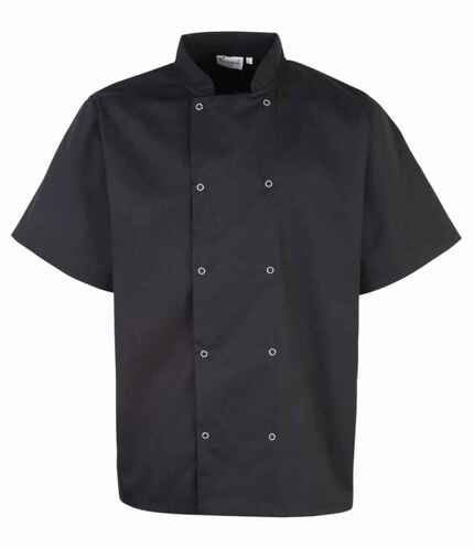 Premier Unisex Short Sleeve Stud Front Chef's Jacket