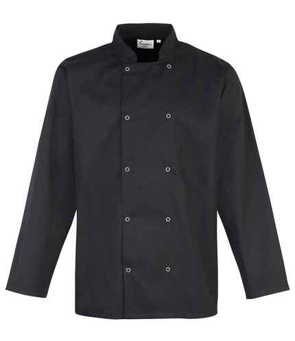 Premier Unisex Long Sleeve Stud Front Chef's Jacket