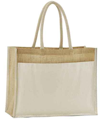 Westford Mill Cotton Pocket Natural Starched Jute Shopper